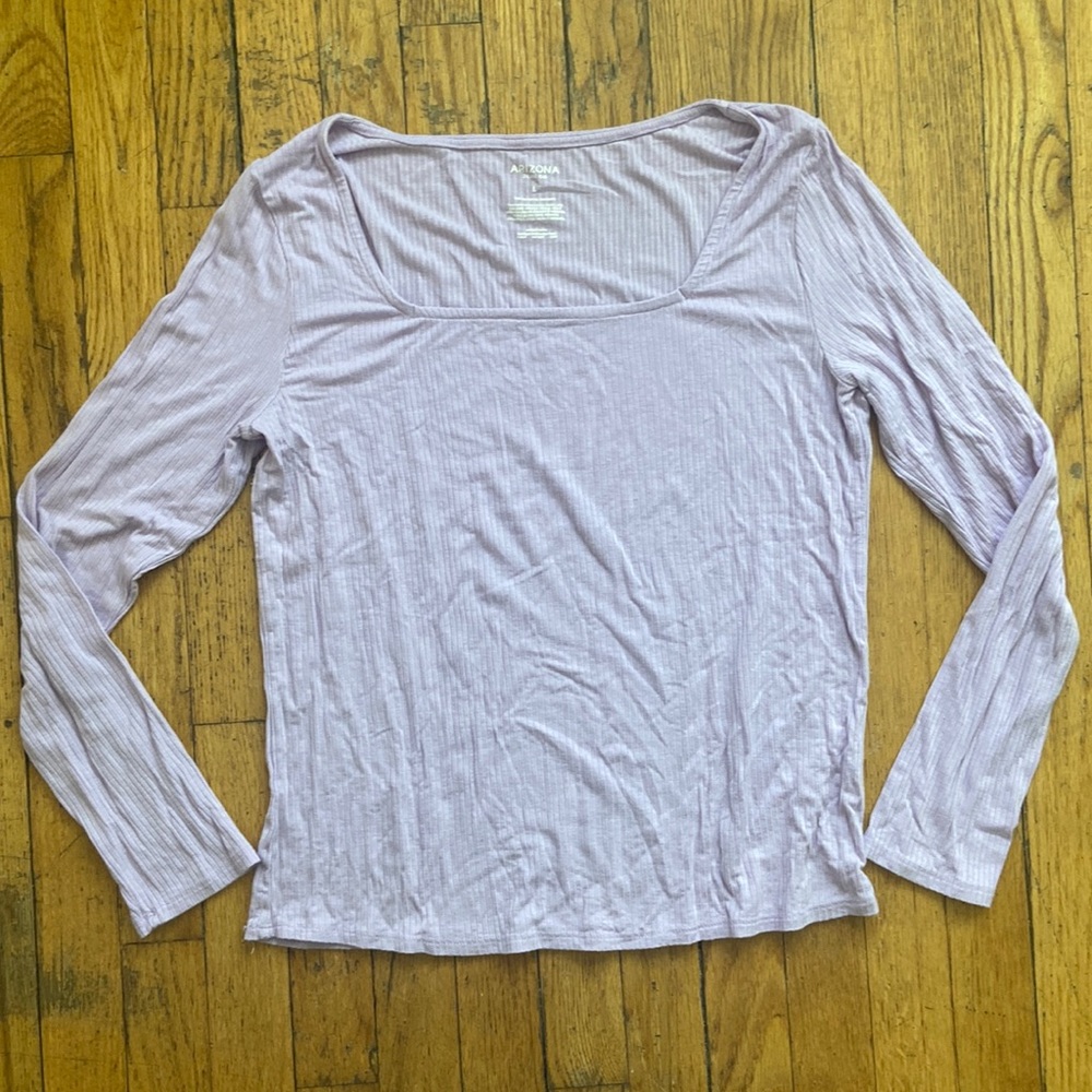 Light purple square neck long sleeve